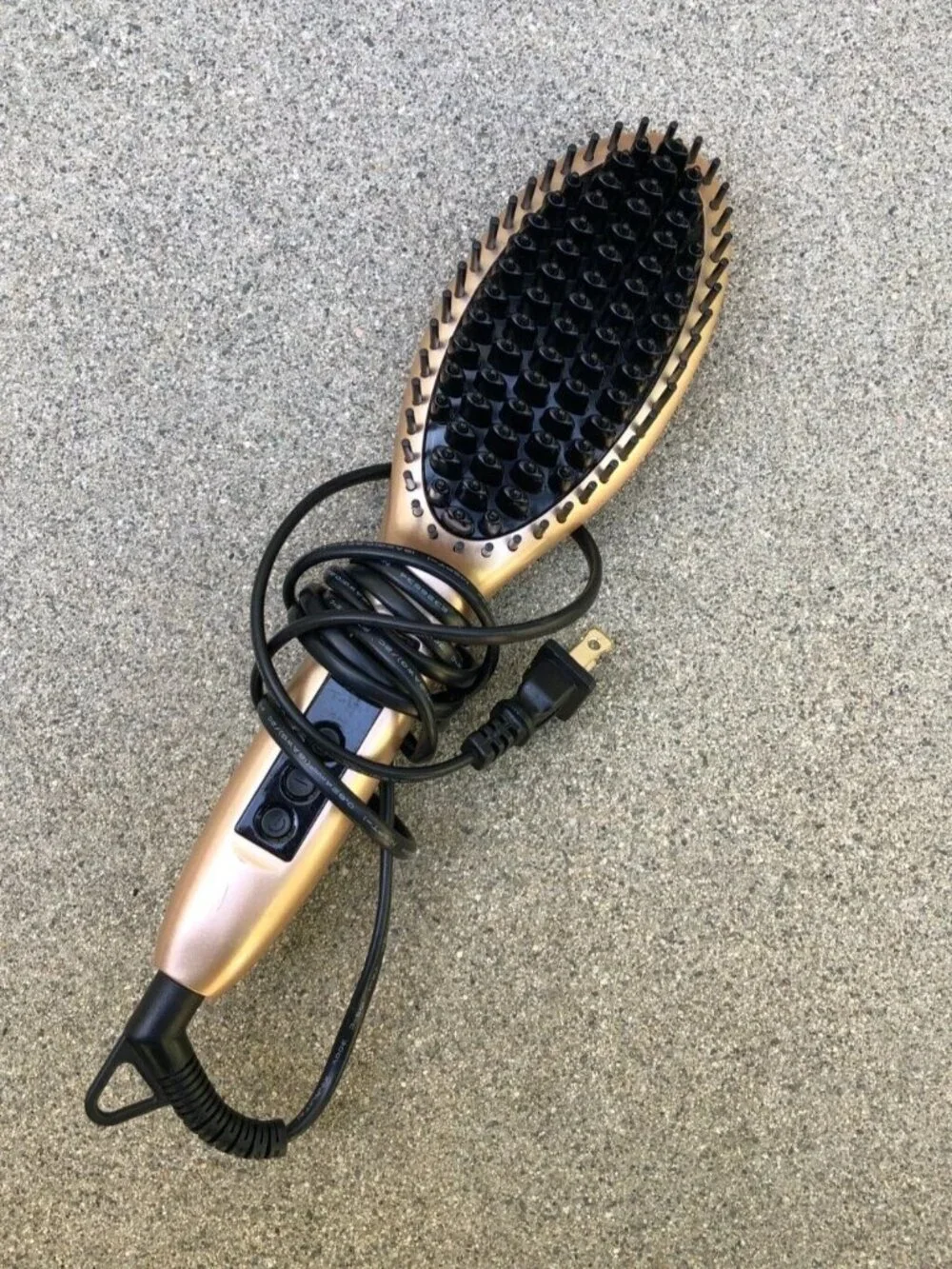 GISALA Metal Ceramic Hair Straightening Brush Heater Gold - Tested Working - Picture 1 of 6